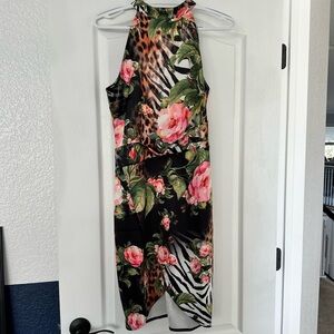Satin Jungle Bodycon Dress